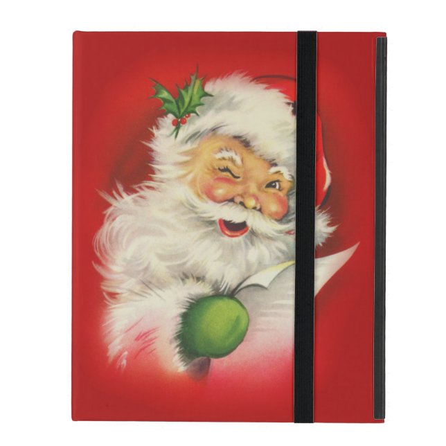 Capa iPad Vintage Santa Claus Natal (Frente fechado)