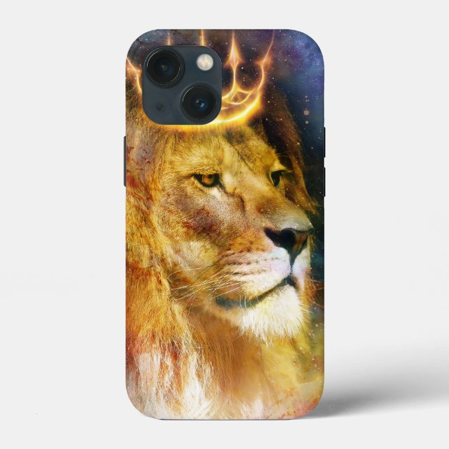Capa iPhone 13 Mini Leão de Judá Cósmico (Verso)