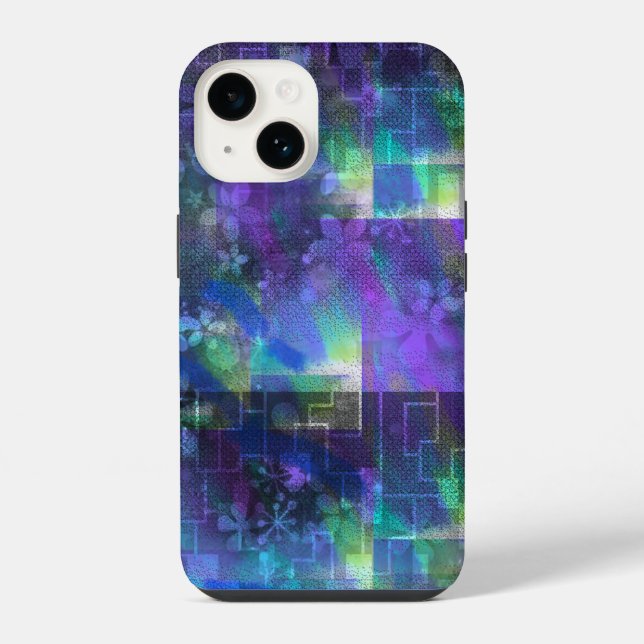 Capa Midnight Bloom para iPhone 14 - Abstrato flor (Verso)