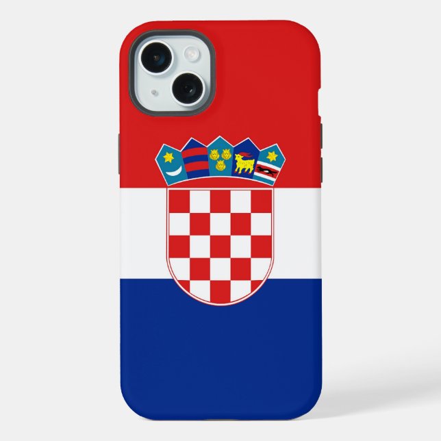 Capa para Apple iPhone 15 Plus, bandeira da Croáci (Verso)