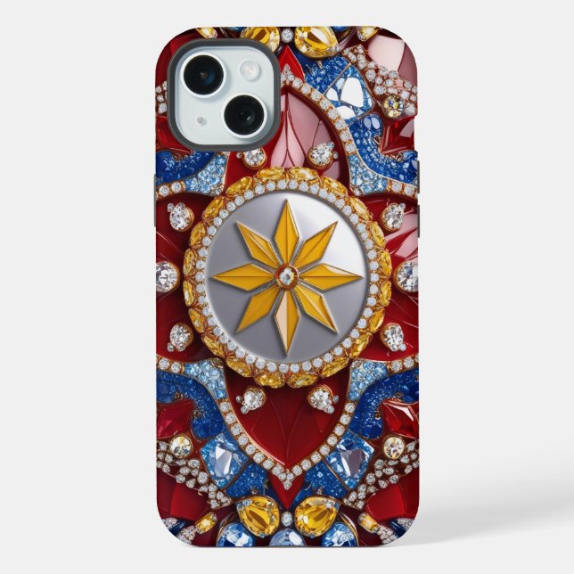 Capa para Apple iPhone 15 Plus, cores da Colômbia (Verso)