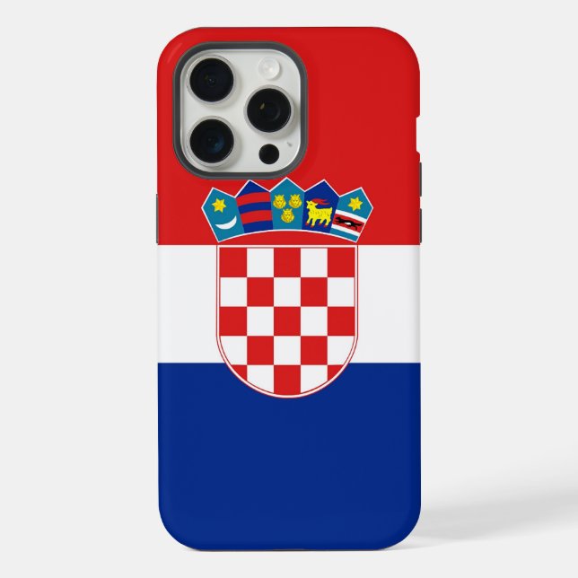 Capa para Apple iPhone 15 Pro Max, bandeira da Cro (Verso)