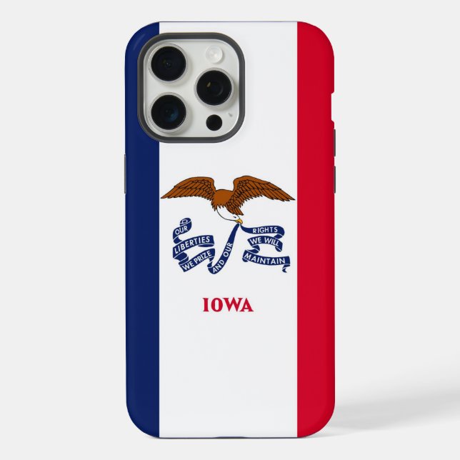 Capa para Apple iPhone 15 Pro Max, bandeira de Iow (Verso)