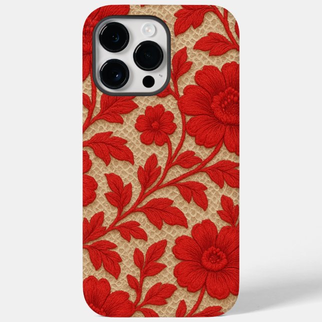 capa para celular Floral Vermelho em design  (Verso)