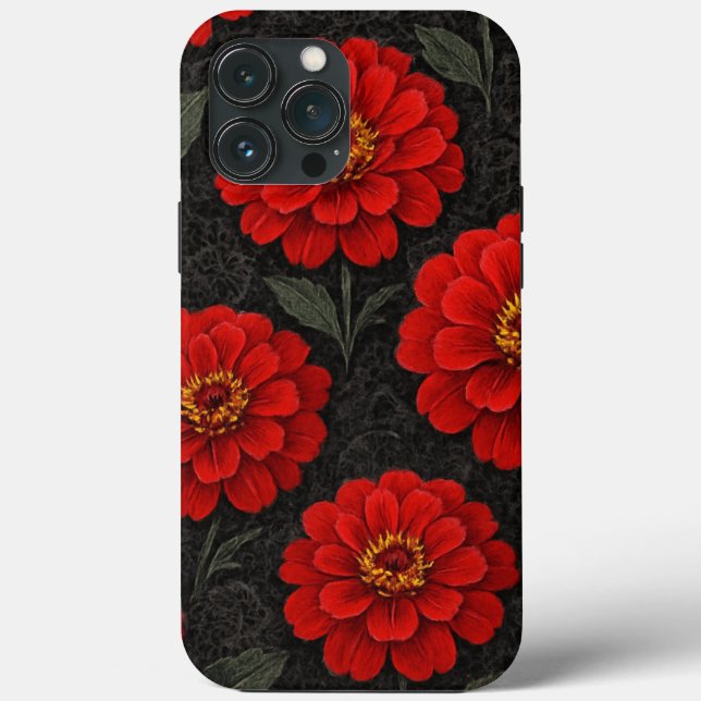 capa para celular Flores de Zínnia em artes (Verso)