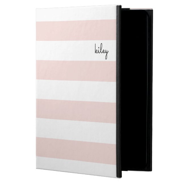 Capa Para iPad Air 2 Blush e White Stripe Personalizados (Frente)