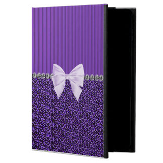 Capa Para iPad Air 2 Leopardo roxo com o diamante elegante do falso do