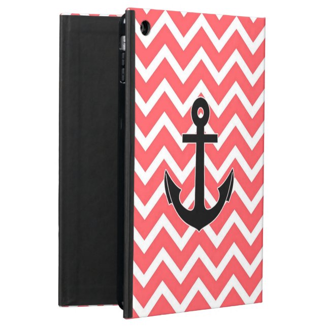 Capa Para iPad Air Âncora Chevron Rosa (Verso)