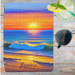 Capa Para iPad Air Assinatura Ocean Sunset<br><div class="desc">Mergulhe na beleza cativante de um pôr do sol de praia e proteja seu tablet em estilo com este cobrir de tablet personalizado. Adicione seu toque pessoal e carregar um pouco de tranquilidade onde quer que você vá.</div>