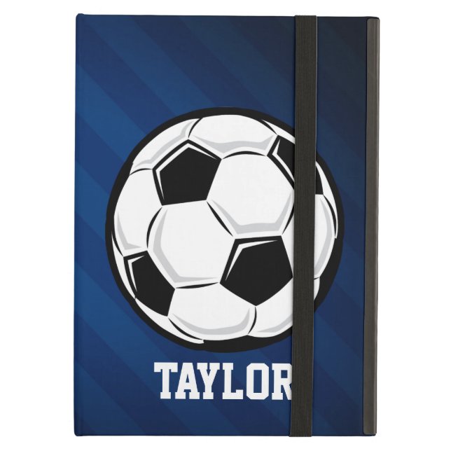 Capa Para iPad Air Bola de futebol; Vermelho, Branco e Azul (Frente fechado)