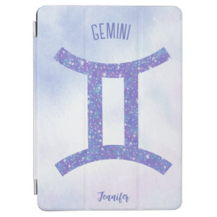 Capa Para iPad Air Bonito Símbolo de Astrologia Gemini Roxo Personali