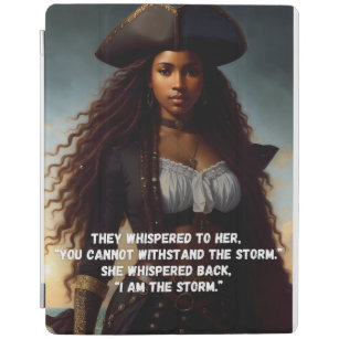 Capa Smart Para iPad Eu sou a Tempestade Arte Pirata da Mulher Negra