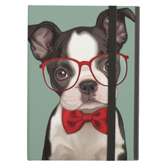 Capa Para iPad Air Hipster Boston Terrier (Frente fechado)