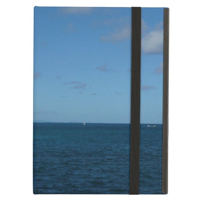 Capa Para iPad Air Rua. Lucia Horizon Blue Ocean (Frente fechado)