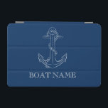 Capa Para iPad Mini Azul Marinho de ancoragem com espírito náutico<br><div class="desc">Esta imagem apresenta uma âncora sobre um fundo azul marinho.</div>