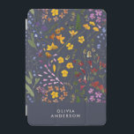 Capa Para iPad Mini Azul marinho inicial cor floral moderna<br><div class="desc">Moderna cor floral e azul marinho personalizada inicial e com nome simples design de capa de telefone de classe.</div>