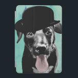 Capa Para iPad Mini Black Labrador in Bowler Hat<br><div class="desc">Pets</div>