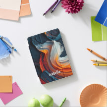 Capa de iPad com redemoinho de tinta a óleo abstra