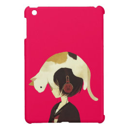 Capa Para iPad Mini CHAPÉU do CAT - criança do Anime com gato