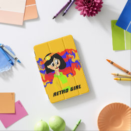 Capa Para iPad Mini Cobrir Inteligente iPad Amarelo da Rapariga Retroa