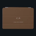 Capa Para iPad Mini Cobrir iPad monograma simples e elegante<br><div class="desc">Ipad moderno,  simples,  elegante monograma,  castanho. Basta editar seu produto em alguns minutos. Você pode alterar a fonte/tamanho/cor e a posição usando "mais personalização".</div>