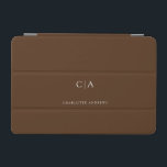 Capa Para iPad Mini Cobrir iPad monograma simples e elegante<br><div class="desc">Ipad moderno,  simples,  elegante monograma,  castanho. Basta editar seu produto em alguns minutos. Você pode alterar a fonte/tamanho/cor e a posição usando "mais personalização".</div>