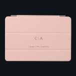 Capa Para iPad Mini Cobrir iPad monograma simples e elegante<br><div class="desc">Ipad moderno,  simples,  elegante monograma,  leve coral. Basta editar seu produto em alguns minutos. Você pode alterar a fonte/tamanho/cor e a posição usando "mais personalização".</div>