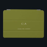 Capa Para iPad Mini Cobrir iPad monograma simples e elegante<br><div class="desc">Ipad monograma moderno,  simples,  elegante,  olivgreen. Basta editar seu produto em alguns minutos. Você pode alterar a fonte/tamanho/cor e a posição usando "mais personalização".</div>