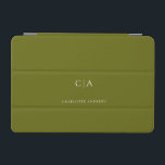 Capa Para iPad Mini Cobrir iPad monograma simples e elegante<br><div class="desc">Ipad monograma moderno,  simples,  elegante,  olivgreen. Basta editar seu produto em alguns minutos. Você pode alterar a fonte/tamanho/cor e a posição usando "mais personalização".</div>