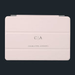 Capa Para iPad Mini Cobrir iPad monograma simples e elegante<br><div class="desc">Ipad moderno,  simples,  elegante monograma,  rosa-claro. Basta editar seu produto em alguns minutos. Você pode alterar a fonte/tamanho/cor e a posição usando "mais personalização".</div>