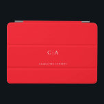 Capa Para iPad Mini Cobrir iPad monograma simples e elegante<br><div class="desc">Ipad moderno,  simples,  elegante monograma,  vermelho neon. Basta editar seu produto em alguns minutos. Você pode alterar a fonte/tamanho/cor e a posição usando "mais personalização".</div>