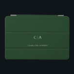 Capa Para iPad Mini Cobrir iPad monograma simples e elegante<br><div class="desc">Ipad moderno,  simples,  elegante,  monograma,  Verde. Basta editar seu produto em alguns minutos. Você pode alterar a fonte/tamanho/cor e a posição usando "mais personalização".</div>