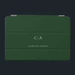 Capa Para iPad Mini Cobrir iPad monograma simples e elegante<br><div class="desc">Ipad moderno,  simples,  elegante,  monograma,  Verde. Basta editar seu produto em alguns minutos. Você pode alterar a fonte/tamanho/cor e a posição usando "mais personalização".</div>