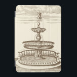 Capa Para iPad Mini Courtyard Fountain com Cherub Ornamental<br><div class="desc">Uma cereja ornamental encobre esta fonte decorativa de pátio. Derramar de água,  coletando as piscinas individuais da fonte. Uma foto pacífica que ficaria incrível em qualquer casa!</div>
