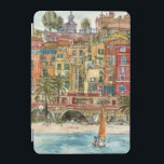 Capa Para iPad Mini Destinos | Praia e Edifícios Aquarela<br><div class="desc">Uma bela aquarela e design de tinta criada pela brilhante Melissa Wang, trazida a vocês pelo World Art Group. No primeiro plano desta peça podemos ver um pequeno veleiro ao largo de uma pequena praia povoada por vários itens, pessoas e palmeiras. Esta cena pode ocorrer em uma cidade sagrada ou...</div>