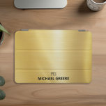 Capa Para iPad Mini Dourado Metálico Profissional<br><div class="desc">Esta capa de ipad na moda apresenta um espantoso design impresso metálico dourado, perfeito para adicionar um toque de elegância ao seu dispositivo. O cobrir pode ser personalizado com o seu monograma e nome, fazer-o exclusivamente seu. Projetado para funcionalidade, ele pode ser facilmente dobrado em suporte, oferecendo suporte prático para...</div>