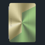 Capa Para iPad Mini Fundo Dourado e metálico verde<br><div class="desc">Fundo geométrico Dourado e verde,  aspecto metálico com fundo personalizável.</div>