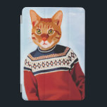 Capa Para iPad Mini Gato no Suéter de Esqui<br><div class="desc">Entretenimento e lazer</div>