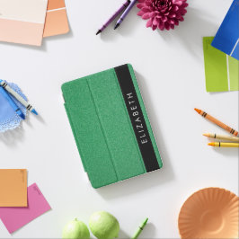 Capa Para iPad Mini Glitter Verde, Fundo Glitter, Seu Nome