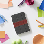 Capa Para iPad Mini Impressão de couro preto e vermelho simples<br><div class="desc">Imagem simples do couro preto e vermelhos cochonilha masculina com monograma personalizável.</div>