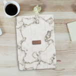 Capa Para iPad Mini Iniciais Douradas do Monograma Modern Marble Faux<br><div class="desc">Uma textura típica de mármore faux com um monograma de ouro rosa falso. Faux e fabuloso! Apenas adicione suas iniciais!</div>