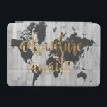 Capa Para iPad Mini Jovem Explorer VI<br><div class="desc">Um design bonitinho com uma frase de texto e um mapa preto do mundo sobre um fundo de cinza.Artista: Studio W</div>