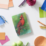 Capa Para iPad Mini Linda pintura de pássaro vermelho Norte<br><div class="desc">Linda Norte Vermelha Cardinal Pintura De Pássaros Cria - Molhada - Verde</div>