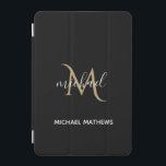 Capa Para iPad Mini Luxo elegante monograma negro e Dourado<br><div class="desc">Esta capa de ipad é a maneira perfeita de proteger seu dispositivo e, ao mesmo tempo, adicionar um toque de luxo e elegância. O design preto e dourado é na moda e eterno e pode ser personalizado com seu monograma para um toque exclusivo de acabamento. Acessórios correspondentes estão disponíveis em...</div>