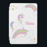 Capa Para iPad Mini Magical Rainbow Unicorn Personalizado<br><div class="desc">Uma capa de ipad de unicórnio com estrelas e um arco-íris. Personalize com seu nome para fazer um presente divertido para uma garota!</div>