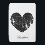 Capa Para iPad Mini Mala magnética personalizada do coração preto<br><div class="desc">Mala magnética personalizada do coração negro. Personalizado com o nome no texto do script de classe. Símbolo de amor venenoso com letras elegantes.</div>