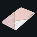 Capa Para iPad Mini Mármore branco rosa de ouro geométrico elegante<br><div class="desc">Na moda geométrica de design com brilho de ouro falso,  ouro e mármore branco.</div>