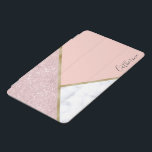 Capa Para iPad Mini Mármore branco rosa de ouro geométrico elegante<br><div class="desc">Na moda geométrica de design com brilho de ouro falso,  ouro e mármore branco.</div>