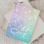 Capa Para iPad Mini Monograma Bonito Colorido de Literatura<br><div class="desc">Personalize facilmente este elegante padrão colorido de brilho com seu nome personalizado e/ou monograma.</div>