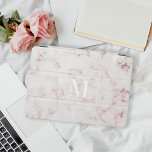 Capa Para iPad Mini Monograma de mármore rosa Dourado<br><div class="desc">Capa de ipad personalizada com design de mármore rosa rosa-dourado moderno com monograma personalizado.</div>